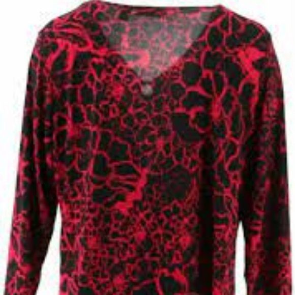 NWT SUSAN GRAVER SET OF 2 (TWO) ASYMMETRICAL HEM TUNICS PINK BLACK XXS - Picture 4 of 8